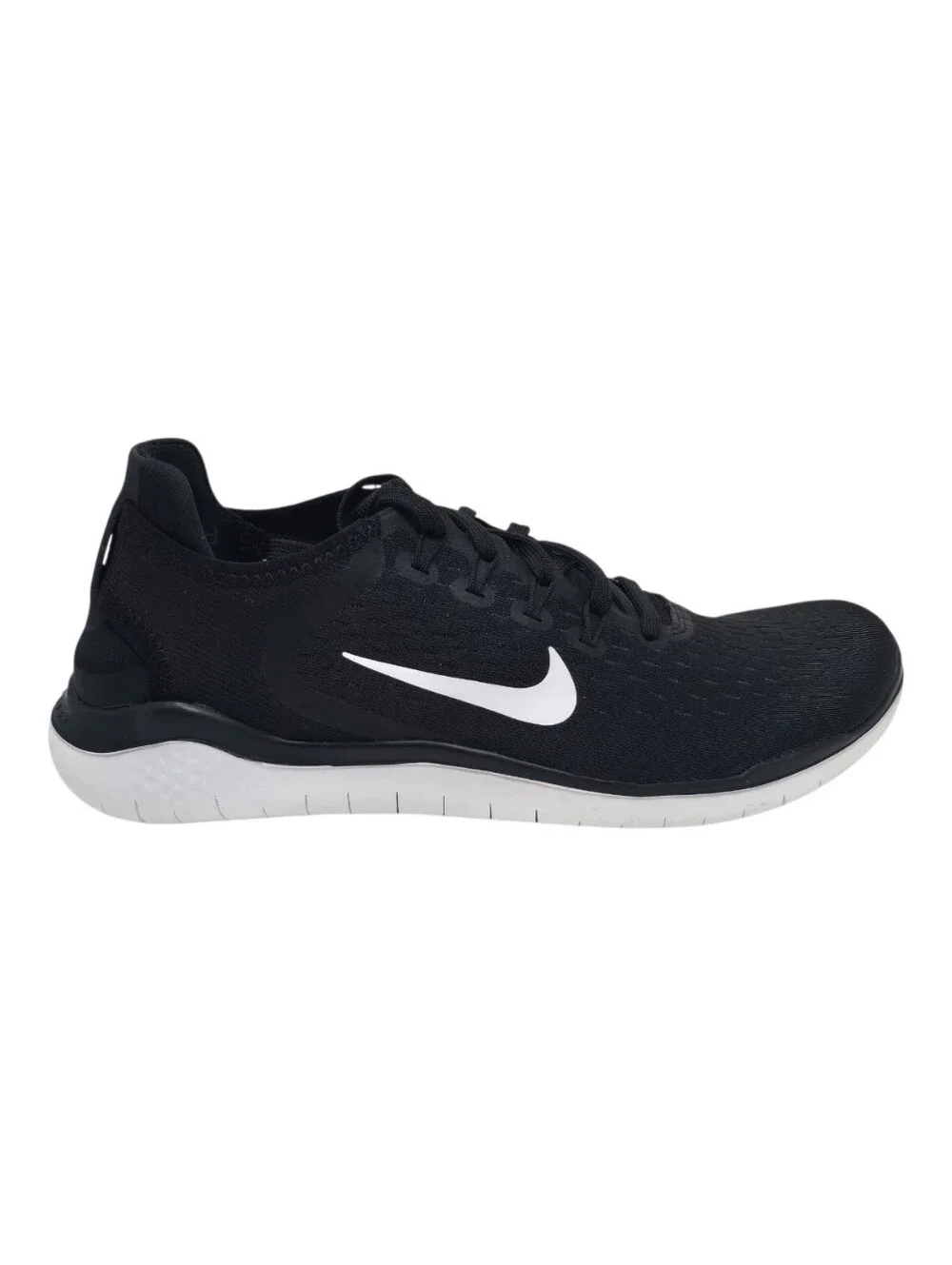 NIKE FREE RN 2018 Black White Running Sneakers Womens Size 7.5 942837 001